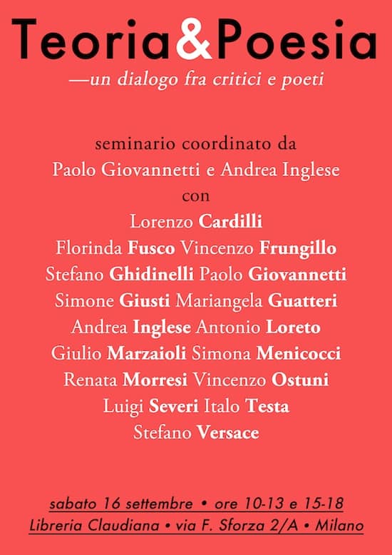 MediumPoesia, Teoria & Poesia, ChiAmaMilano, Biblion edizioni, poesia contemporanea, Paolo Giovannetti, Italo Testa, Lorenzo Cardilli, Tommaso Di Dio, Stefano Ghidinelli, Francesco Ottonello, Michele Milani