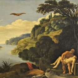 Carlo Saraceni paesaggio con sepoltura di Icaro